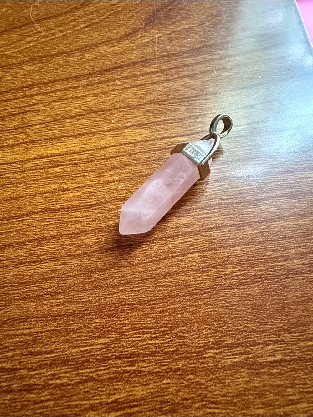 Rose Quartz Point Pendant - Pink Crystal Charm